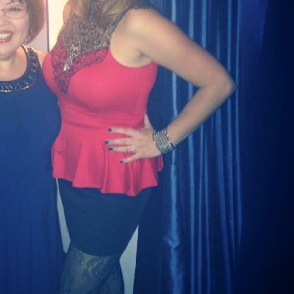 Red Lace Peplum